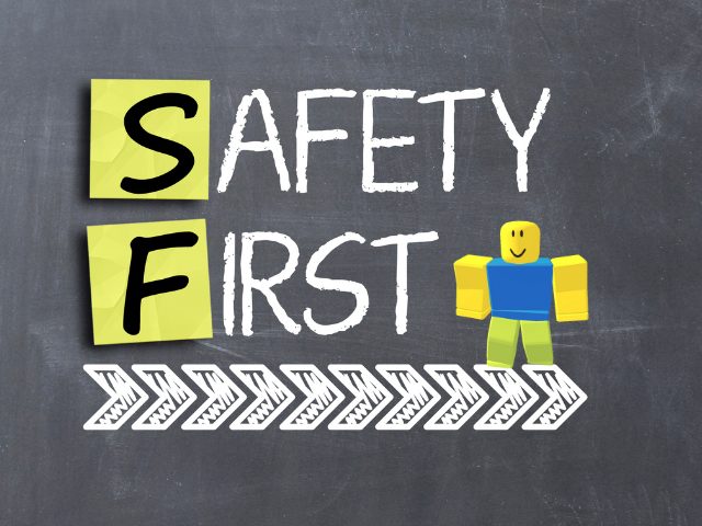 SAFETY FIRSTと書かれた黒板